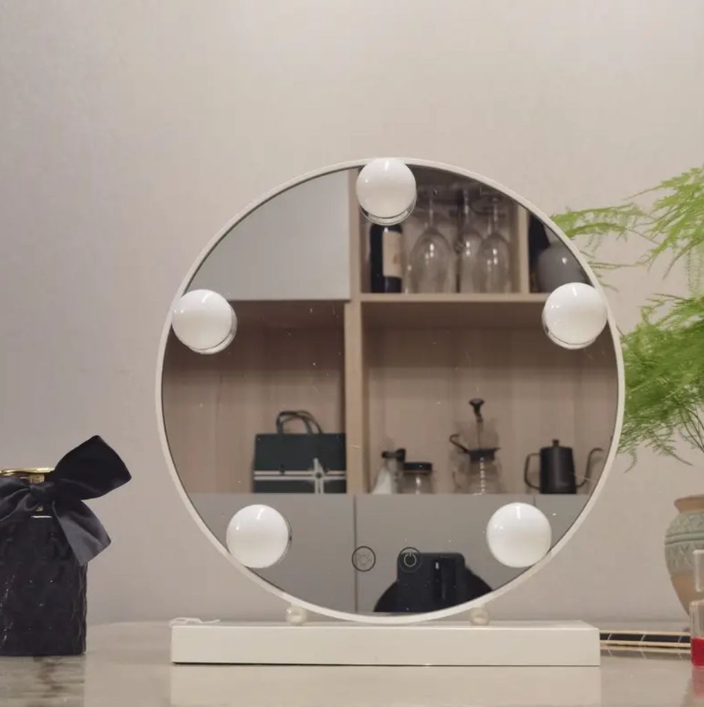 1pc Round Hollywood Led Makeup Mirror